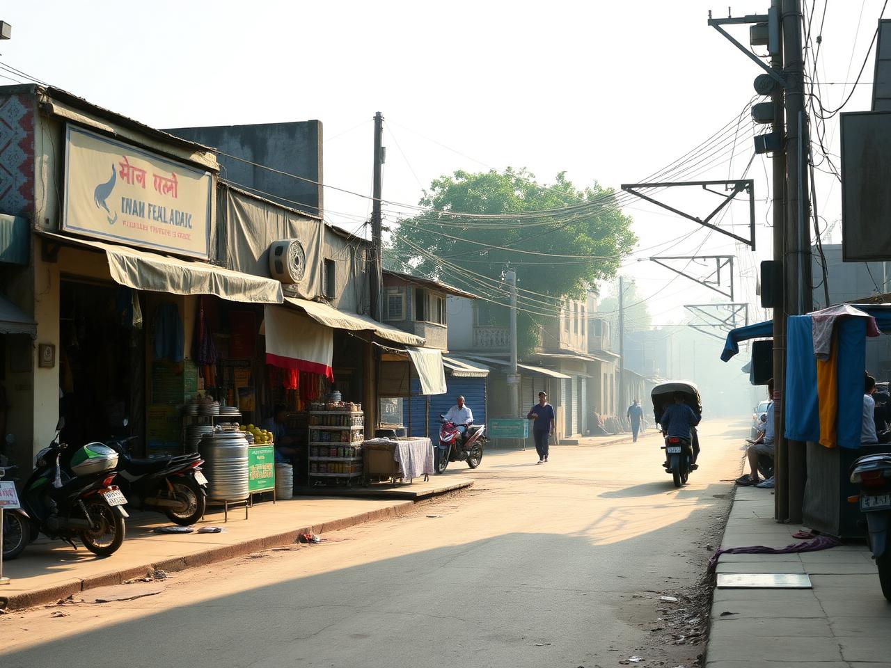 Local market street near the project area